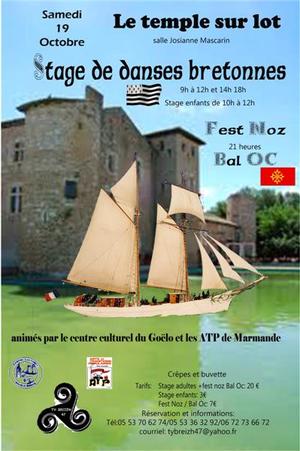 Affiche bal au Temple sur lot