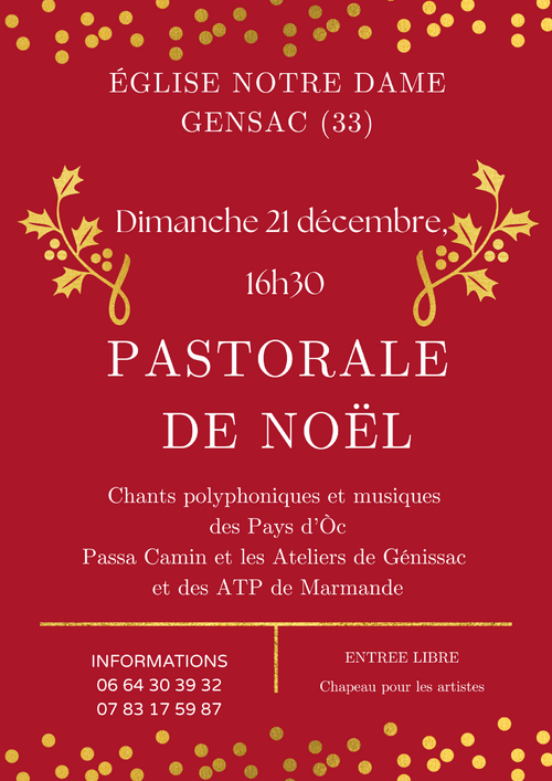 CONCERT NOEL GENSAC 21 DECEMBRE 2025