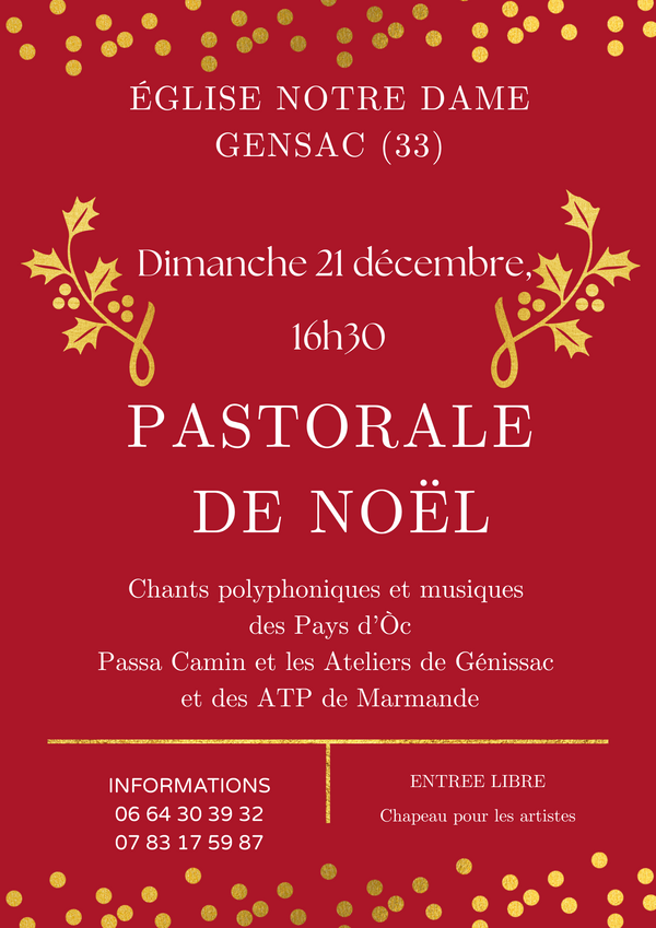CONCERT NOEL GENSAC 21 DECEMBRE 2025