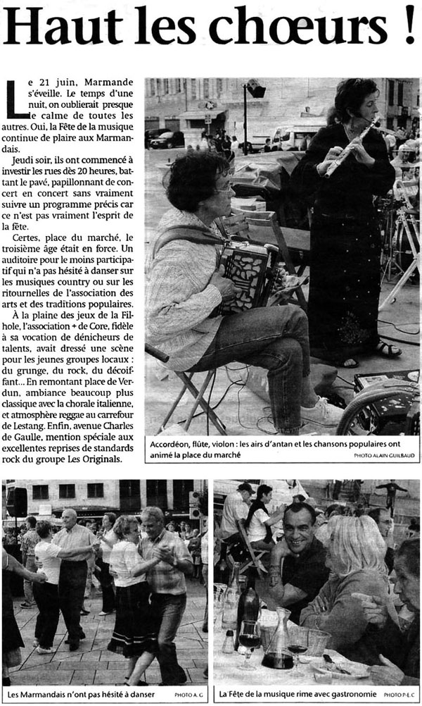Sudouest : « Haut les choeurs »