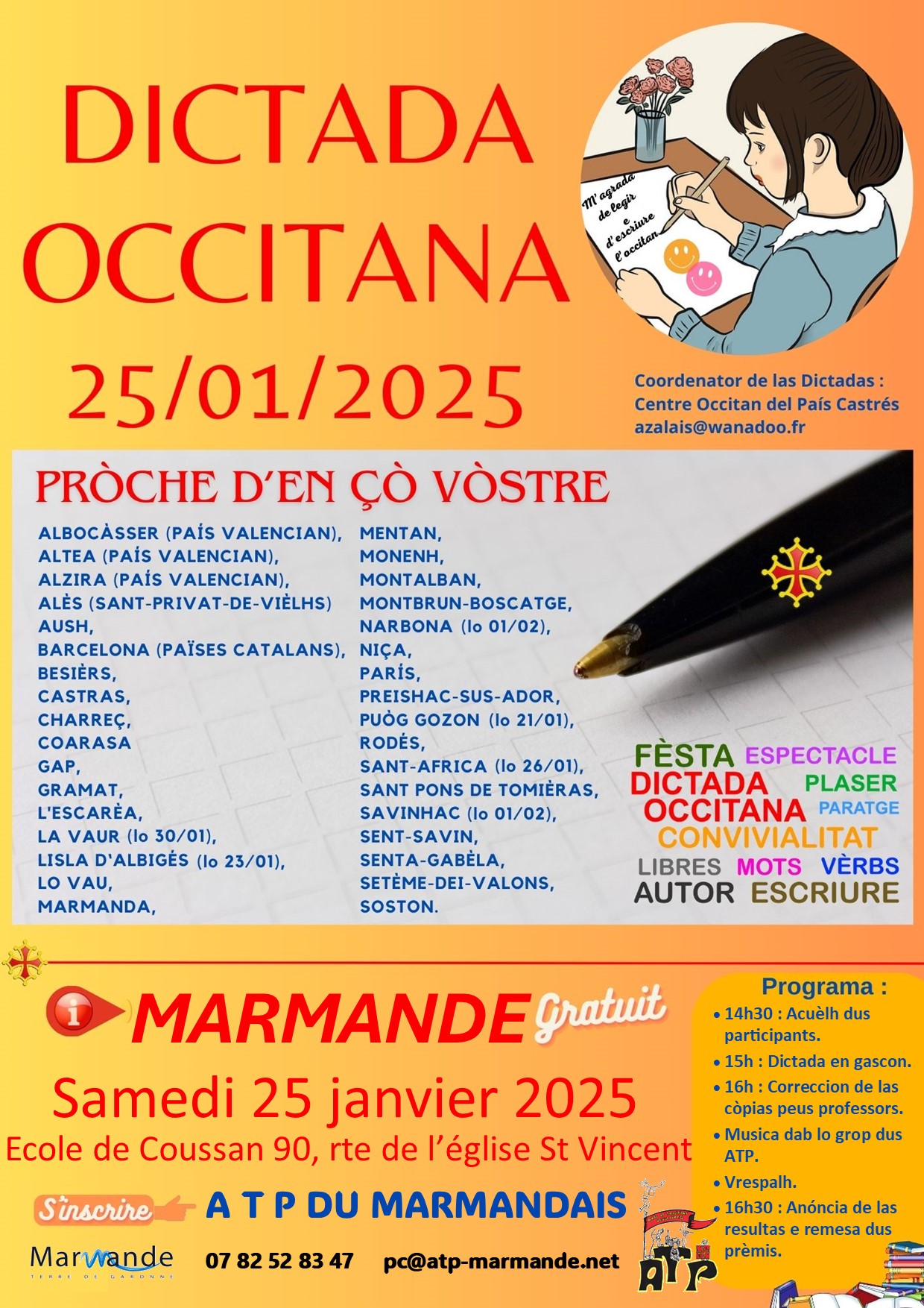Dictada occitana à Coussan