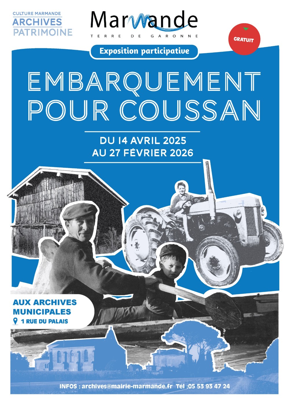 Embarquement pour Coussan Exposition archives municipales